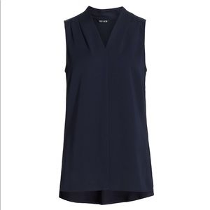 NWT Nic + Zoe lace woven black sleeveless blouse